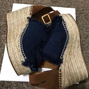 Chloe denim wedges